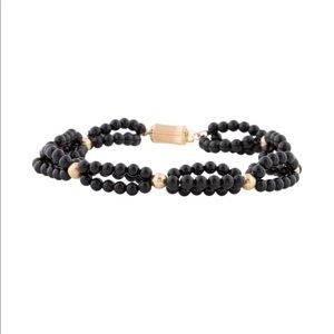 NWT 14K Gold and Black Onyx Bead Bracelet $238